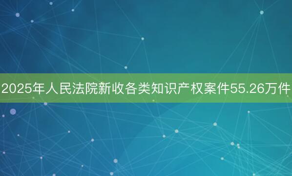 2025年人民法院新收各类知识产权案件55.26万件