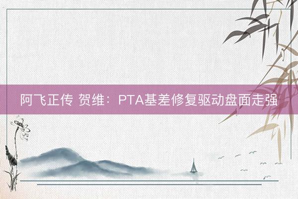 阿飞正传 贺维：PTA基差修复驱动盘面走强