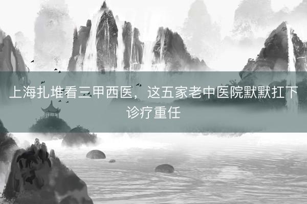 上海扎堆看三甲西医，这五家老中医院默默扛下诊疗重任