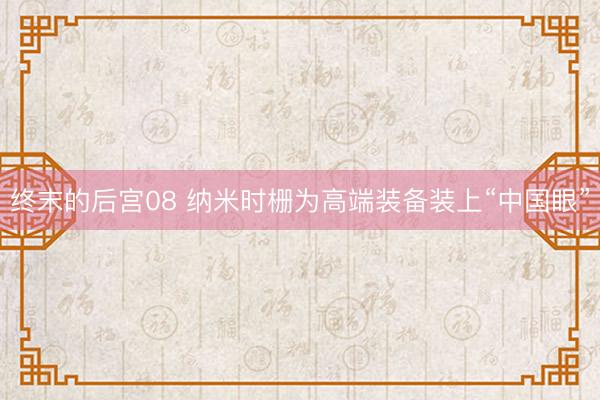 终末的后宫08 纳米时栅为高端装备装上“中国眼”