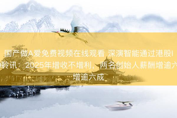 国产做A爱免费视频在线观看 深演智能通过港股IPO聆讯：2025年增收不增利，两名创始人薪酬增逾六成
