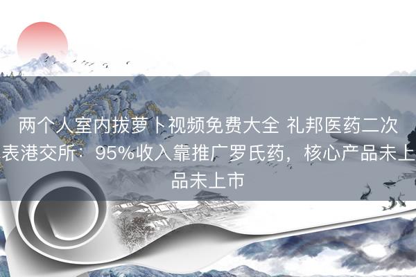两个人室内拔萝卜视频免费大全 礼邦医药二次递表港交所：95%收入靠推广罗氏药，核心产品未上市