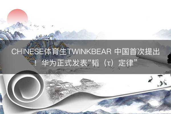 CHINESE体育生TWINKBEAR 中国首次提出！华为正式发表“韬（τ）定律”
