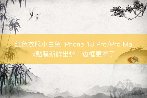 红色衣服小白兔 iPhone 18 Pro/Pro Max贴膜新鲜出炉：边框更窄了