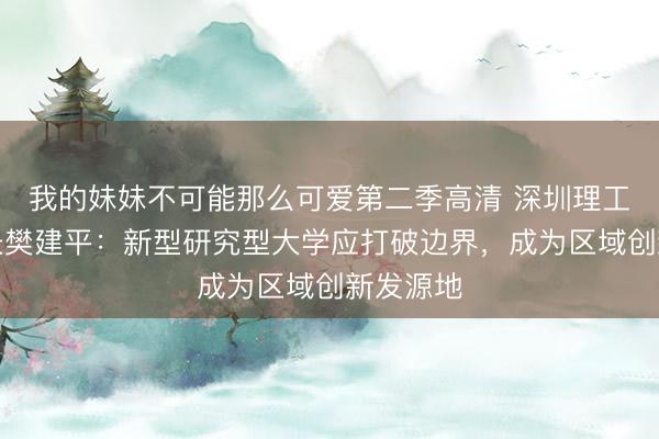 我的妹妹不可能那么可爱第二季高清 深圳理工大学校长樊建平：新型研究型大学应打破边界，成为区域创新发源地