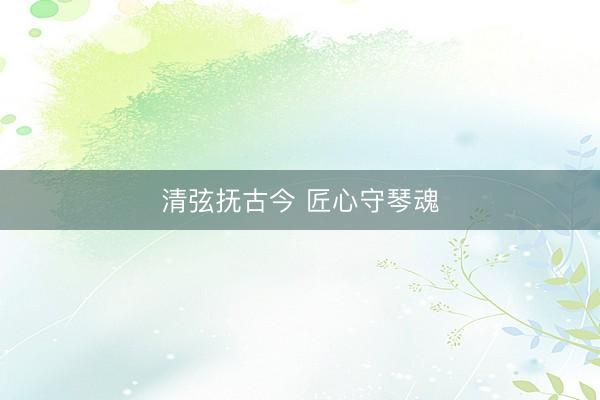 清弦抚古今 匠心守琴魂