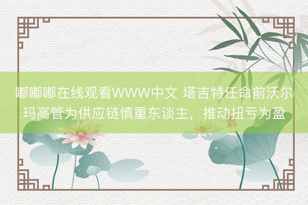 嘟嘟嘟在线观看WWW中文 塔吉特任命前沃尔玛高管为供应链慎重东谈主，推动扭亏为盈