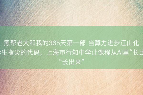 黑帮老大和我的365天第一部 当算力进步江山化作学生指尖的代码，上海市行知中学让课程从AI里“长出来”